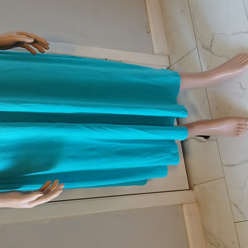 Anthony Richards Teal Cotton Blend Top - Picture 3 of 7